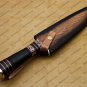 Custom Handmade Damascus Steel Mosaic Bowie Knife Hunting Knife Sheet Handle With Leather Sheath