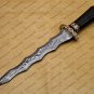 Beautiful Custom Handmade Damascus Steel Dagger Knife with Leather Sheath