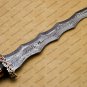 Beautiful Custom Handmade Damascus Steel Dagger Knife with Leather Sheath