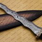 Beautiful Custom Handmade Damascus Steel Dagger Knife with Leather Sheath