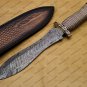 Beautiful Custom Handmade Damascus Steel Dagger Knife with Leather Sheath