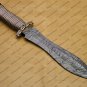 Beautiful Custom Handmade Damascus Steel Dagger Knife with Leather Sheath