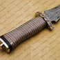 Beautiful Custom Handmade Damascus Steel Dagger Knife with Leather Sheath