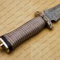 Beautiful Custom Handmade Damascus Steel Dagger Knife with Leather Sheath