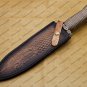 Beautiful Custom Handmade Damascus Steel Dagger Knife with Leather Sheath