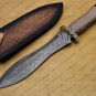 Beautiful Custom Handmade Damascus Steel Dagger Knife with Leather Sheath