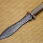 Beautiful Custom Handmade Damascus Steel Dagger Knife with Leather Sheath