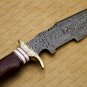 Handmade Damascus Steel Mosaic Bowie Knife Hunting Knife with Bone Handle Sheath