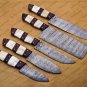 Handmade Stainless Steel Chef Knife Set of 5 Pcs Elegant Bone Handle Perfect Kitchen Gift for Father