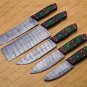 Damascus Steel Kitchen Chef Knives Set Of 5pcs Handmade Chef's Knife Set Kitchen Knives Gift For Him