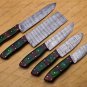 Damascus Steel Kitchen Chef Knives Set Of 5pcs Handmade Chef's Knife Set Kitchen Knives Gift For Him