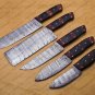 Damascus Steel Kitchen Chef Knives Set Of 5pcs Handmade Chef's Knife Set Kitchen Knives Gift For Him
