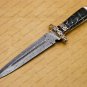 Premium Custom Handmade Damascus Steel Dagger Knife Exquisite Craftsmanship with Leather Sheath
