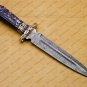 Premium Custom Handmade Damascus Steel Dagger Knife Exquisite Craftsmanship with Leather Sheath