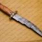 Custom Handmade Damascus Steel Mosaic Bowie Knife Premium Hunting Knife with Sheet Handle + Sheath
