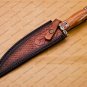 Custom Handmade Damascus Steel Mosaic Bowie Knife Premium Hunting Knife with Sheet Handle + Sheath
