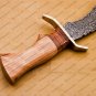 Handmade Damascus Hunting Knife With Rosewood Handle Gift Father Wedding Gift Bowie Knife Birthday