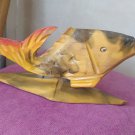 golden wooden fish decor, room, garden, backyard