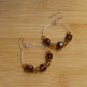 Honey & Amber Colored Beads on Medium Sized Stering Silver Hoops