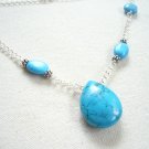 Turquoise & Silver Chain Necklace