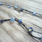 Black Silk & Blue Swarovski Glass Bead Necklace