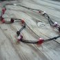 Black Silk & Red Swarovski Glass Bead Necklace
