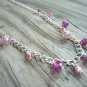 Lovely Pink Crystals and Silver Chain Necklace