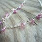 Lovely Pink Crystals and Silver Chain Necklace