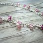 Lovely Pink Crystals and Silver Chain Necklace