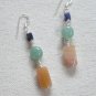 Sterling Silver Wire Wrapped Cool Toned Stone Earrings