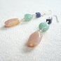 Sterling Silver Wire Wrapped Cool Toned Stone Earrings