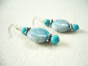 Turquoise Silver Dangling Delight Earrings