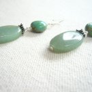 Gorgeous Green Glass and Silver Earrings