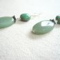 Gorgeous Green Glass and Silver Earrings