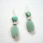 Gorgeous Green Glass and Silver Earrings