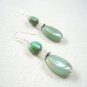 Gorgeous Green Glass and Silver Earrings