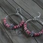 Natural Pink & Silver Hoop Earrings