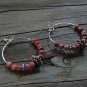Natural Pink & Silver Hoop Earrings