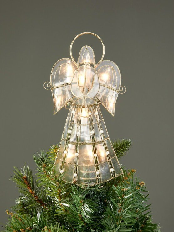 Lighted Capiz Angel Tree Topper