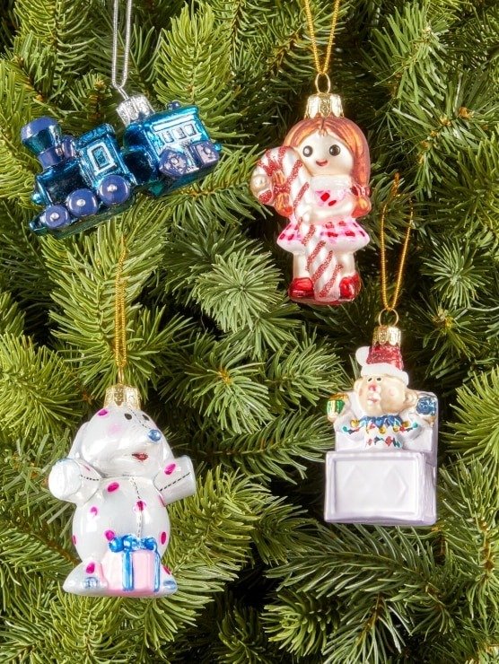 Island Of Misfit Toys BlownGlass Christmas Ornaments, Set Of 4