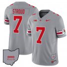C J Stroud Jersey #7 Ohio State Rose Bowl Patch Football V3 Gray