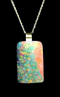 Incredible 45 Carat Solid Australian Opal 14k Pendant