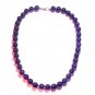 BEAUTIFUL LARGE AMETHYST 14K BEADS BEADED NECKLACE !