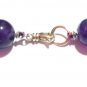 BEAUTIFUL LARGE AMETHYST 14K BEADS BEADED NECKLACE !