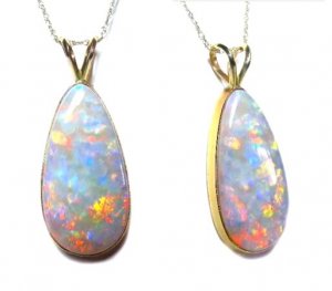 TOP SHELF HUGE SOLID AUSTRALIAN OPAL 14K GOLD PENDANT