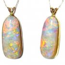 MAGNIFICENT GIANT 23 CARAT AUSSIE OPAL 14K GOLD PENDANT