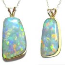 GIANT 27 CARAT SOLID NEON AUSSIE OPAL 14K GOLD PENDANT