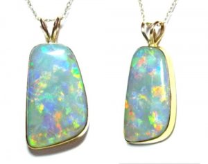 GIANT 27 CARAT SOLID NEON AUSSIE OPAL 14K GOLD PENDANT