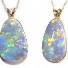 AMAZING 23 CARAT BLAZING AUSSIE OPAL 14K GOLD PENDANT!