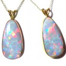 AWESOME GIANT AUSSIE SEMIBLACK OPAL 14K GOLD PENDANT